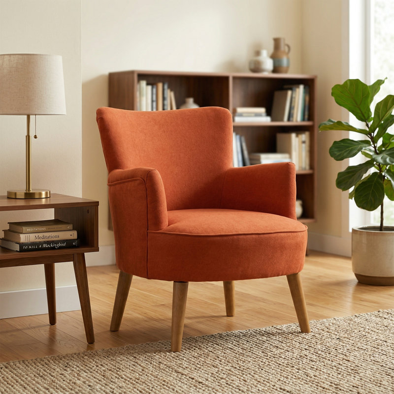 Acevedo Oak Tub Chair, Orange