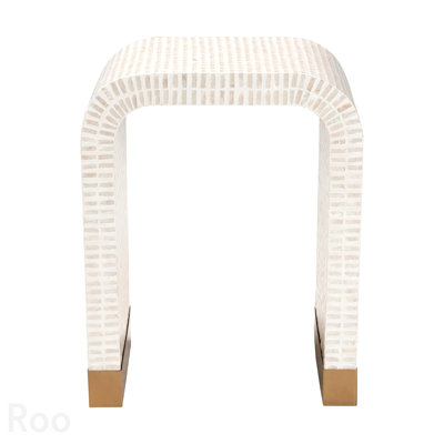 End Table, Coastal Mother of Pearl Capiz Shell