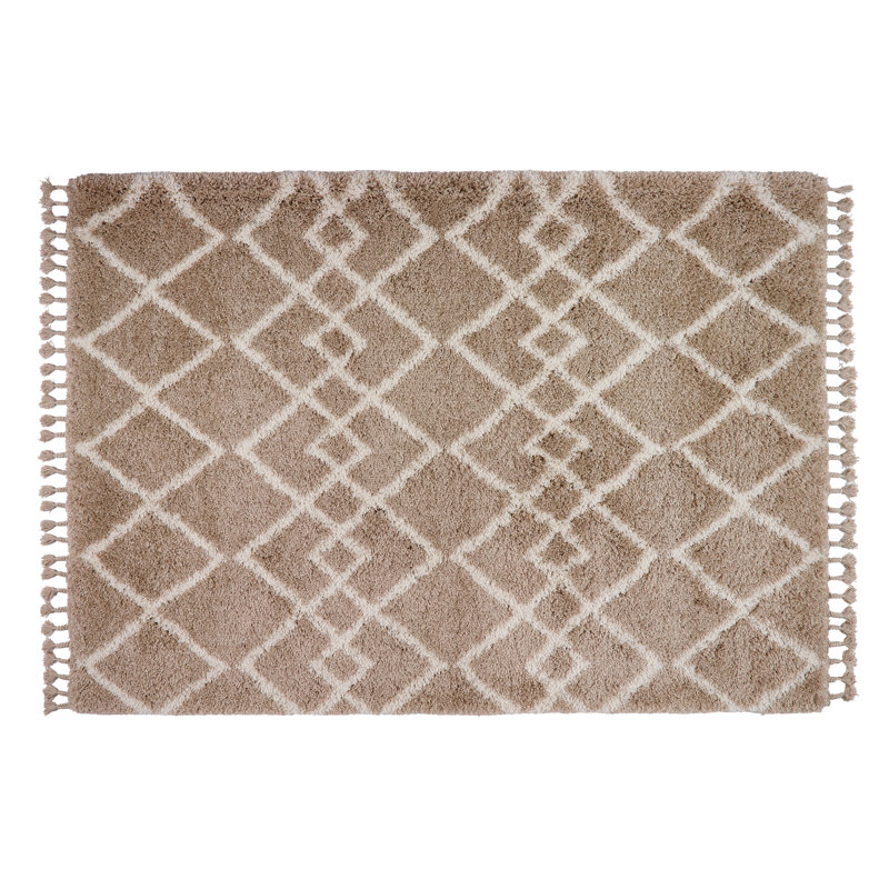 Lucent Geometric Hand Woven Shag Area Rug, Rectangle 80 x 150cm
