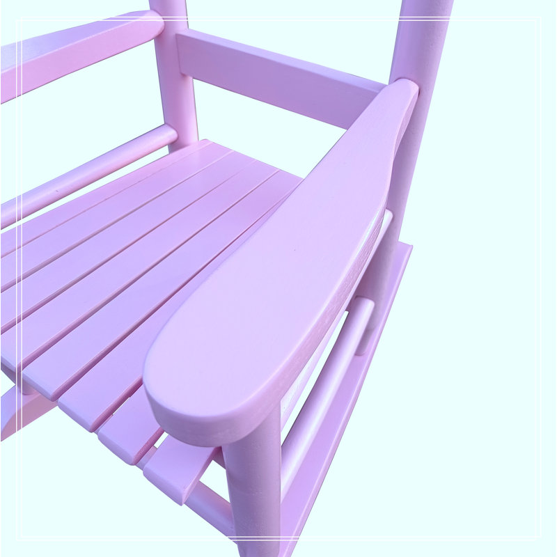 Cateluta Solid Wood Rocking Adirondack Chair Sturdy slatted back rest for comfort and safety Constructed of solid hardwood