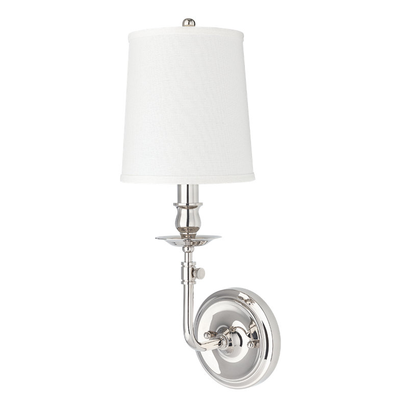 Logan 1 Light Wall Sconce, Polished Nickel