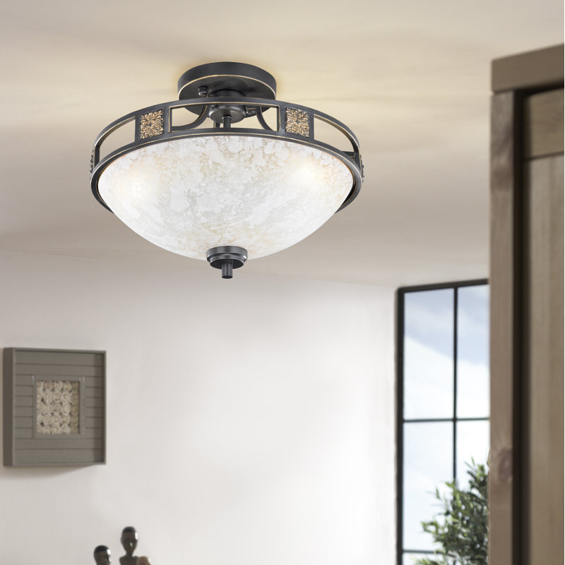 Mcmurray Glass Semi Flush Mount