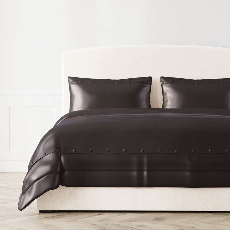 Charmeuse Duvet Cover, King Duvet Cover, Charcoal