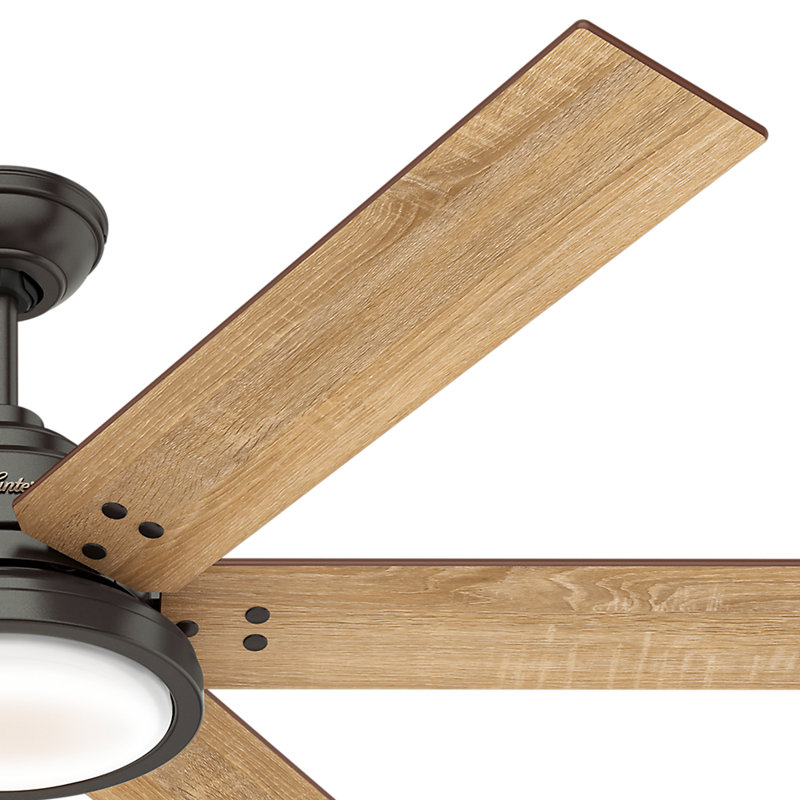 60" Warrant 6 - Blade LED Standard Ceiling Fan with Wall Control and Light Kit Included, Noble Bronze