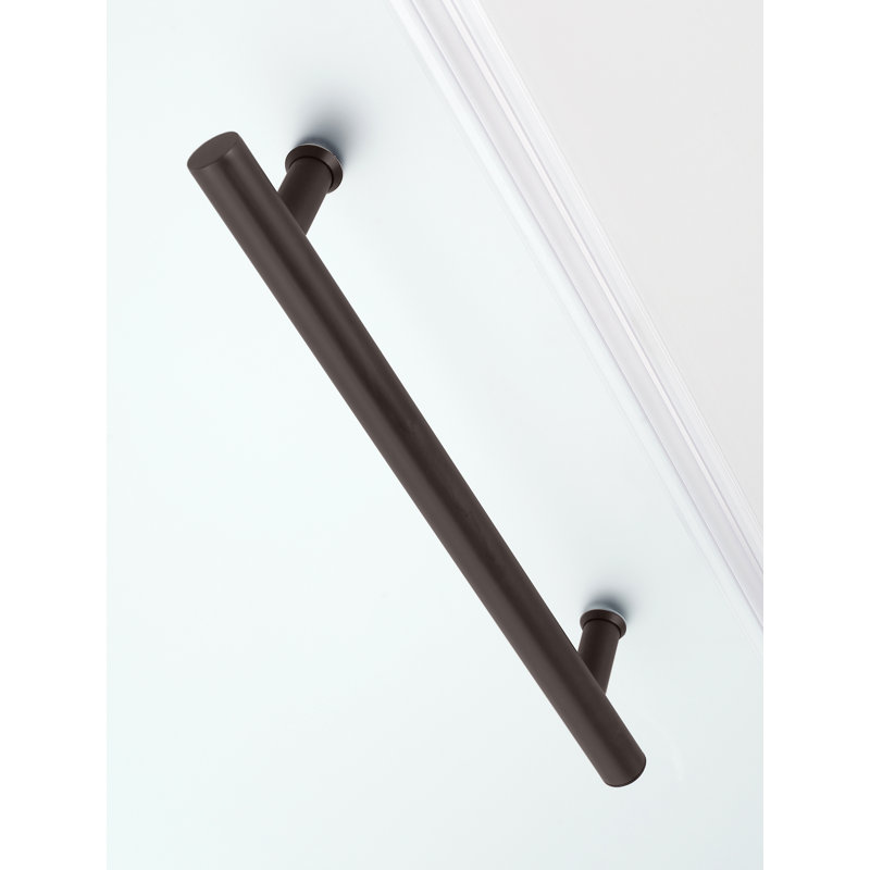 Nautis GS 38 x 72 Hinged Completely Frameless Shower Door, Bronze, Frosted