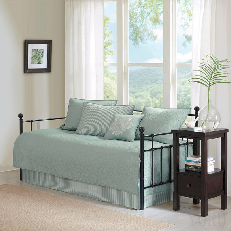 6 Piece Reversible Daybed Cover Set Seafoam Daybed
