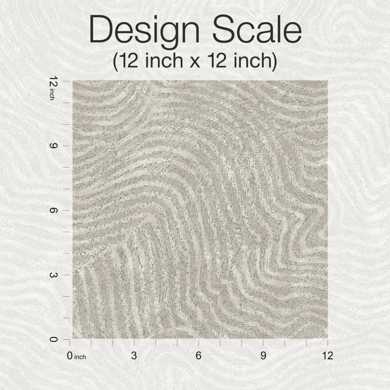 27' L x 27" W Wallpaper Roll, Gray