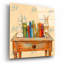 Art mural en verre épique «Bookends» par Marvindale, 12 po x 12 po