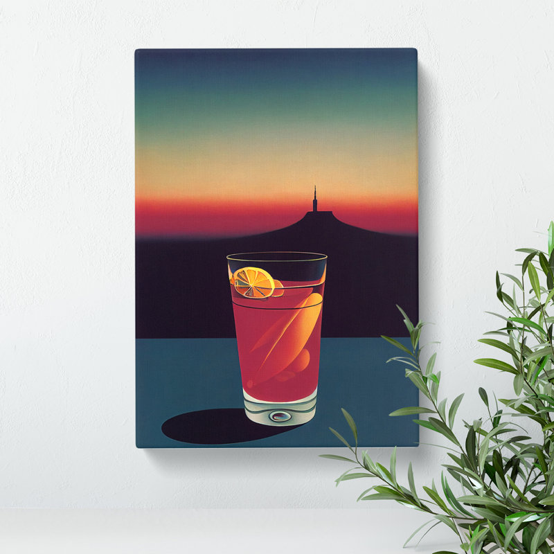 Cocktail At Night - Wrapped Canvas, 50cm H x 35cm W