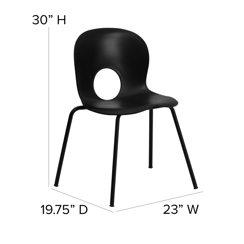 Chaise empilable en plastique Rio, Noir