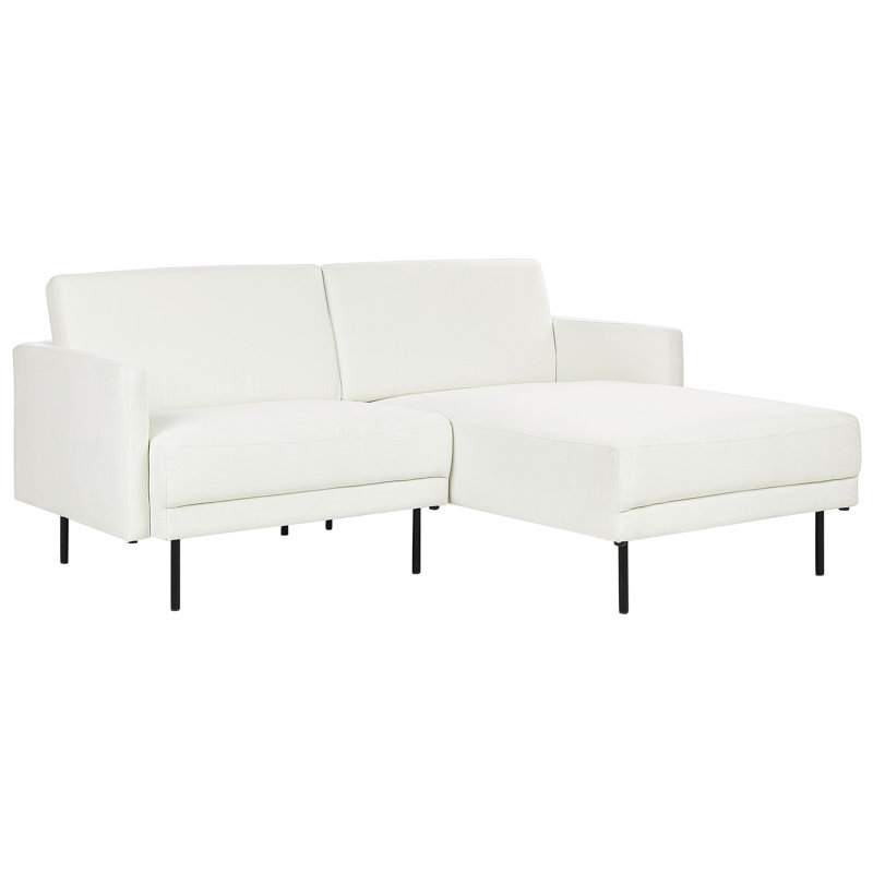 Qwanell 2 Seater Corner Sofa , White Polyester