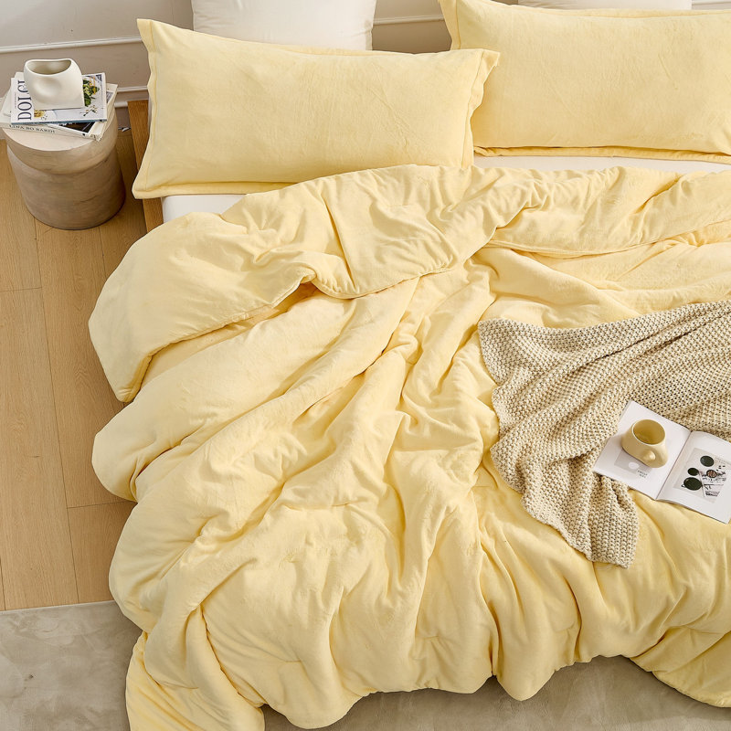 Softer Than Soft - Coma Inducer Oversized Comforter Set - Cream, Queen Comforter + 2 Standard Pillow Shams, Yellow