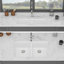 Évier de cuisine en quartz - Évier de cuisine encastré à double cuve en granite blanc 33 po x 19 po x 9,65 po Quartz