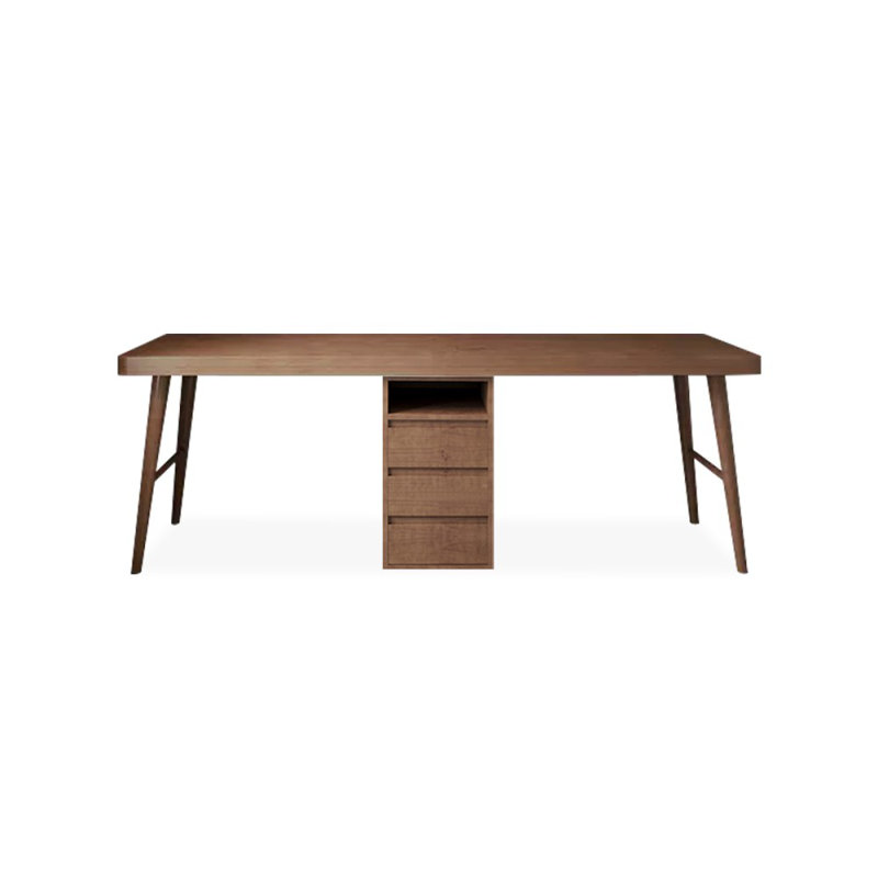 Bureaux rectangulaires en bois massif brun clair, H 29,53 po x l 86,61 po x P 31,5 po