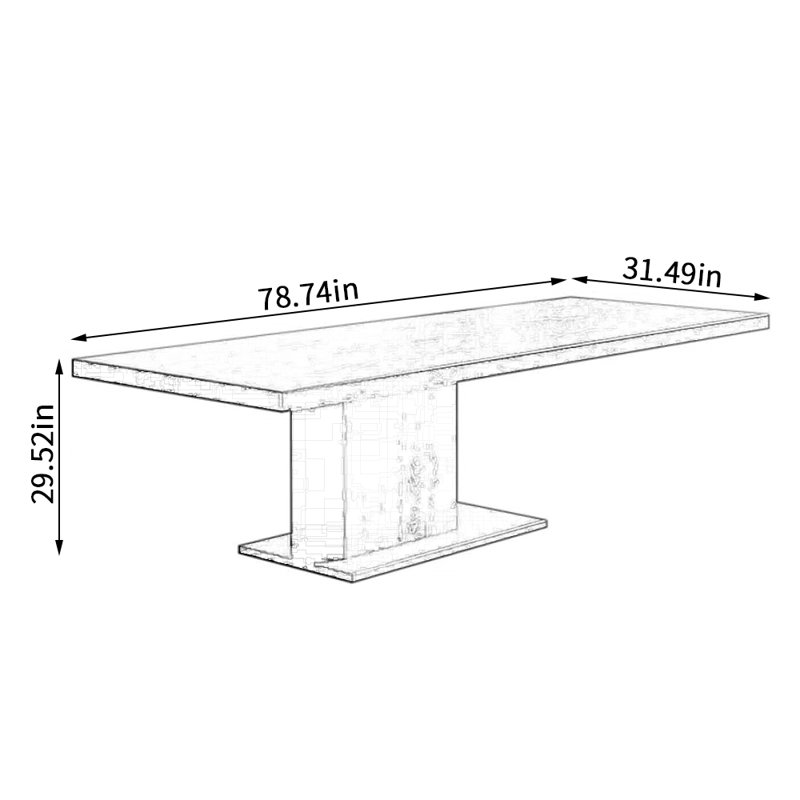 Table de salle à manger, L 31,49 po x L 78,74 po