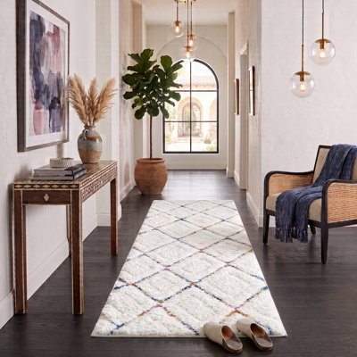 Tapis géométrique blanc cassé Lola