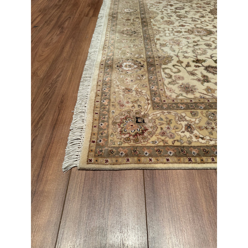 Tapis en laine beige noué à la main Original Original