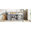 Lit mezzanine simple gris avec bureau polyvalent et bureau optimisé en bois d'hévéa-333407489