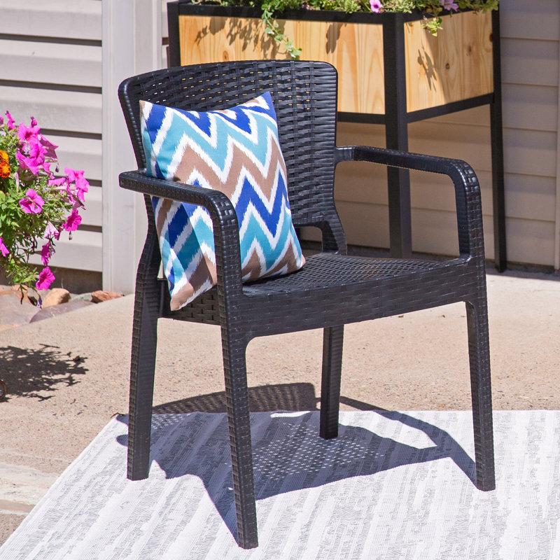 Fauteuil de patio empilable Beam, Noir