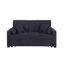Causeuse convertible en tissu tissé gris foncé de 70 po avec console rabattable Cody II