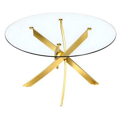 Table en verre étoile dorée