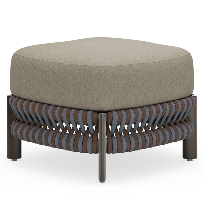 Eve Outdoor Ottoman, Chestnut Brown