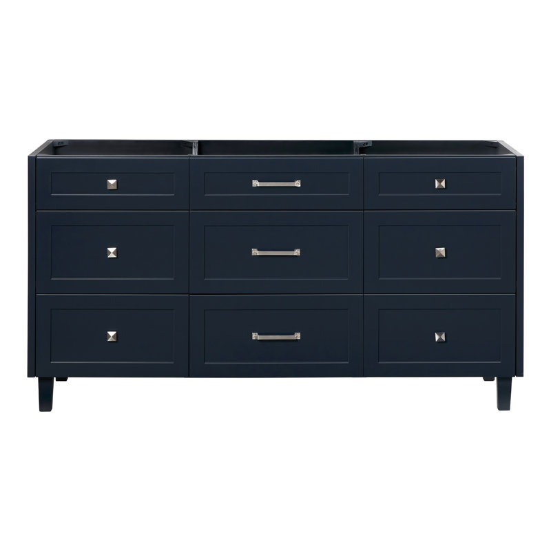 Ariel Monreau 66 Inch Single Sink Base Cabinet, Navy