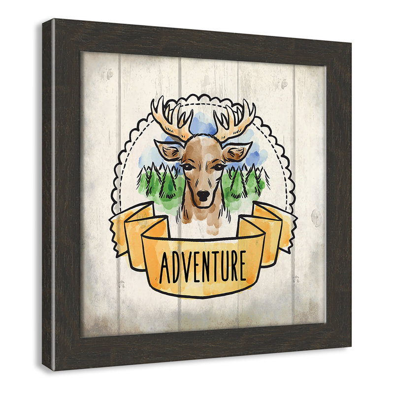Adventure is out There 1, art encadré, H 12 po x l 12 po x P 0,6 po, Cadre plat à grain de bois noir