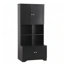 Armoire de rangement haute et large pour salle de bain avec 4 portes, tablettes réglables et tablettes ouvertes multicouches pour une organisation maximale-1646354719