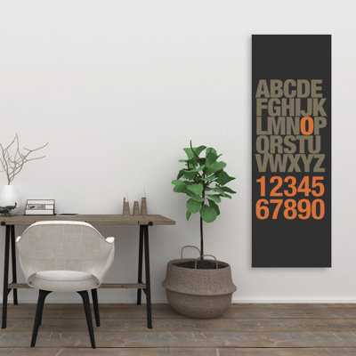 Alphabet et chiffres, toile de salon rétro | Décoration intérieure