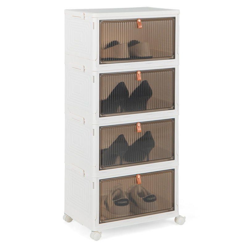 4 Pair Stackable Shoe Storage Box