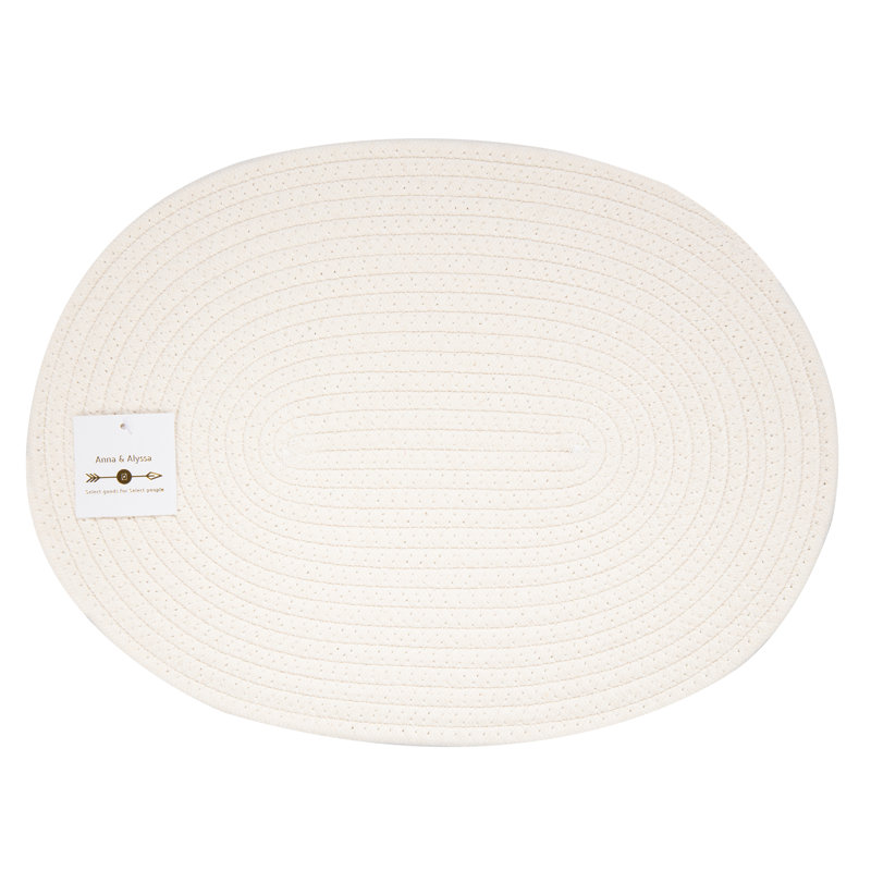Napperons ovales en coton, Original beige