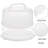 Cake Carrier with Collapsible Handle - White Cake Container and Holder with Lid