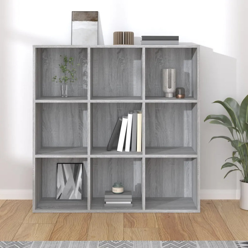vidaXL Bookshelf Bookcase Book Cabinet Rack Standing Shelf Engineered Wood, Grey Sonoma