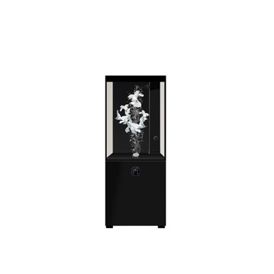 15.75"Floor-standing black fish tank with ultra-clear glass aquarium