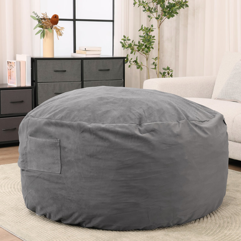 Fauteuil à billes Ester, Gris foncé, H 26 po x l 48 po x P 48 po