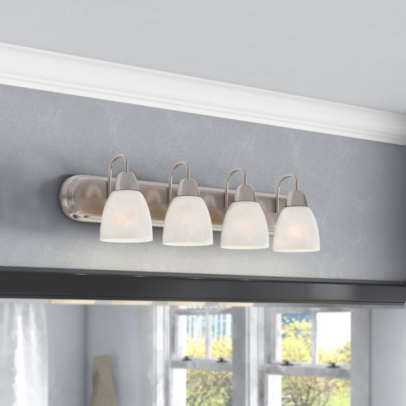 Éclairage pour salle de bain 4 lumières Jefferson, Nickel brossé