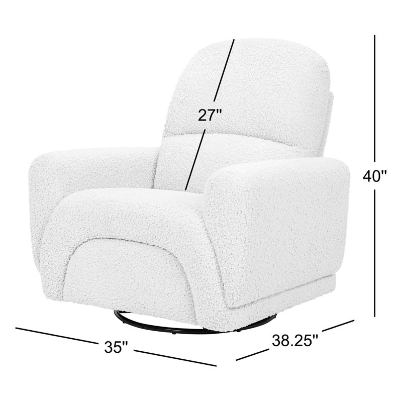 Rainbow Recliner and Swivel Glider, Teddy Loop Latte Sherpa