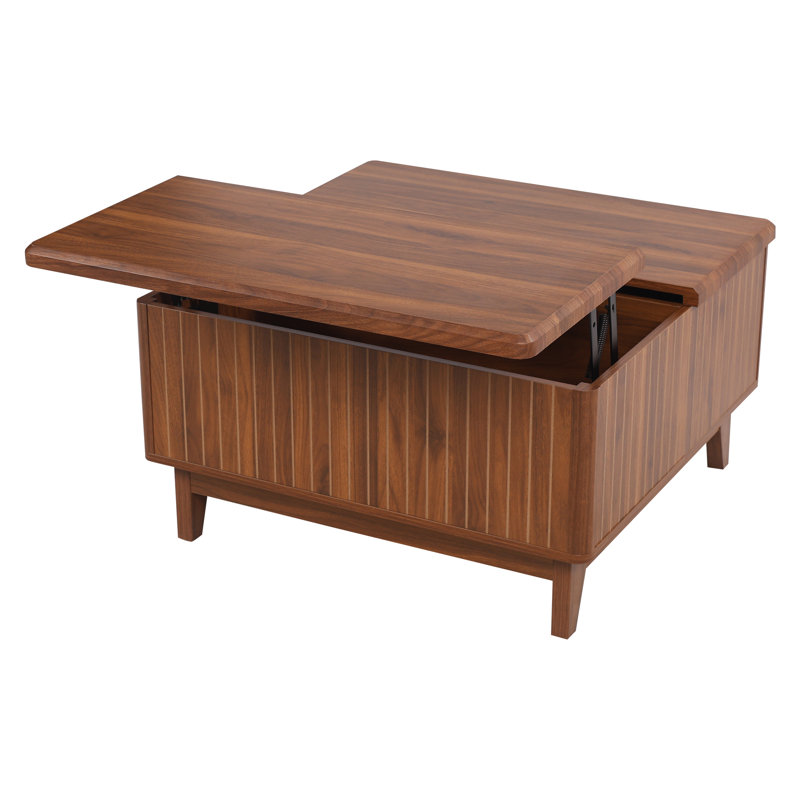 Walnut Lift-Top Coffee Table with Hidden Storage