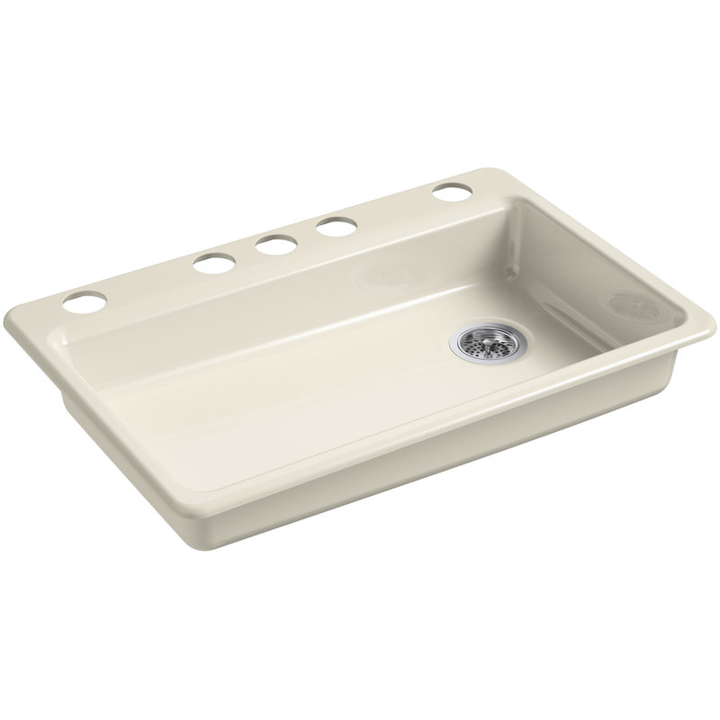 Riverby 33" L x 22" W Undermount Single Bowl Kitchen Sink, Almond