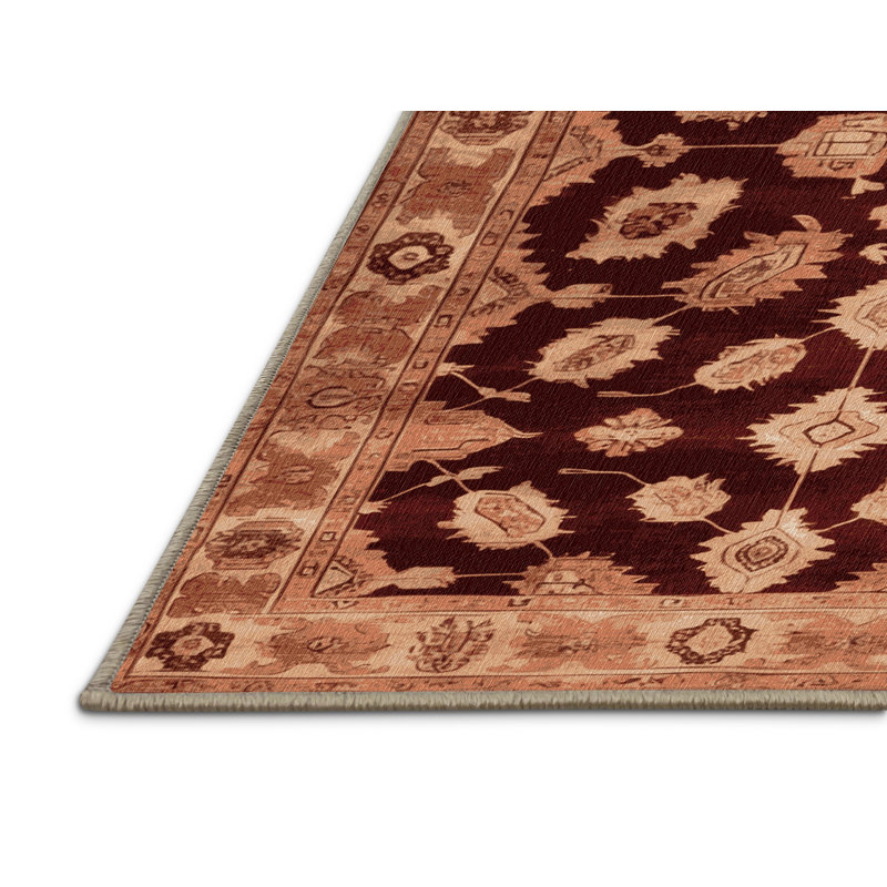 Tapis brun lavable à la machine, Rond 7 pi
