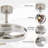 20'' Modern Nickel Drum Ceiling Fan With Light Kit And Remote Control