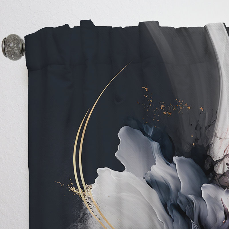 Gold Purple Transcending Complexity I - Modern Curtain - Velvet Room Darkening - 1 panel, 52" W x 63" L