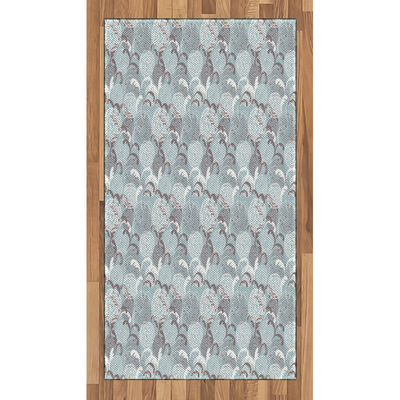Floral High Density Long Fiber Poly Threads Decorative Area Rug Carpet, Rectangle 2'7" x 5'