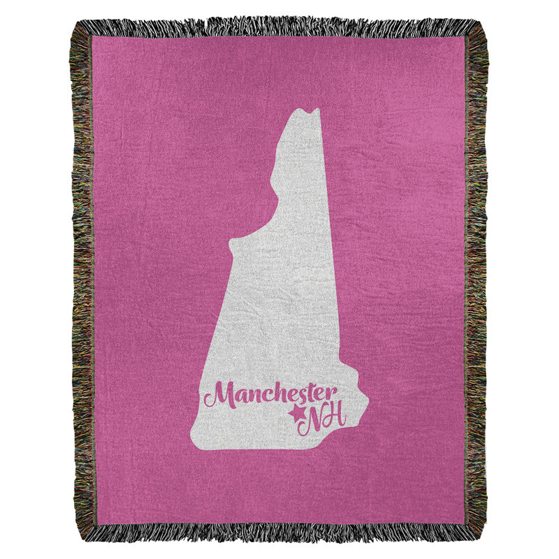 Jeté en coton tissé new hampshire manchester, l 37 po x L 52 po, Rose