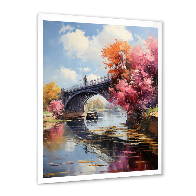 Robertville, le pont à Argenteuil II, H 40 po x l 30 po x P 1,5 po, Cadre photo blanc