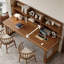 Bureau d'écriture rectangulaire en bois massif noyer-1849349078