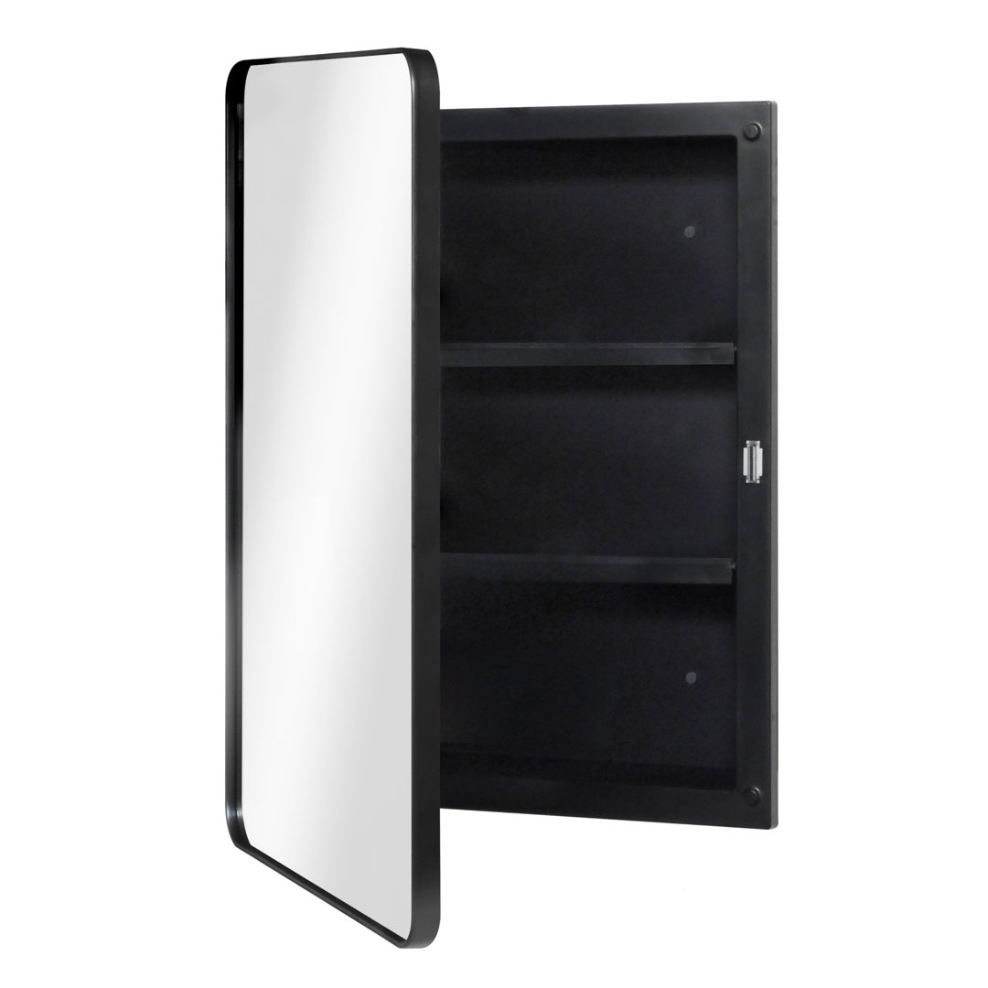 Rivesville 16'' W 22'' H Framed Medicine Cabinet Mirror 2 Adjustable Ebern Designs