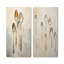 Argent et or - Ensemble d'ustensiles muraux sur toile, ensemble de 2-438799078-438799079
