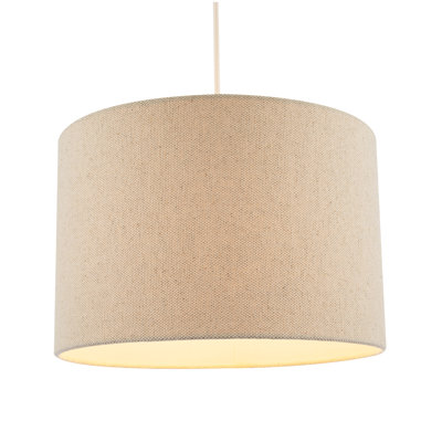 20cm H Fabric Drum Lamp Shade ( No Direct Attachment Method ) in Beige